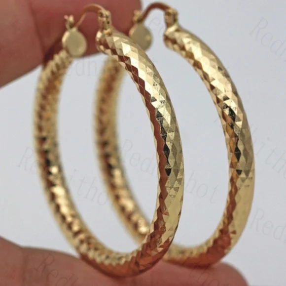 14k gold earring hoops 2" - Picture 3 of 3